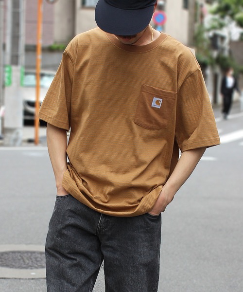 Carhartt(カーハート)の「【carhartt】カーハート Relaxed S/S Pocket Stripe T-shirt リラックス ポケット付き 半袖ストライプ Tシャツ 106145(Tシャツ/カットソー・メンズ・ライトブラウン/ナチュラル/バーガンディー・S/M/L/XL)」の19枚目の写真