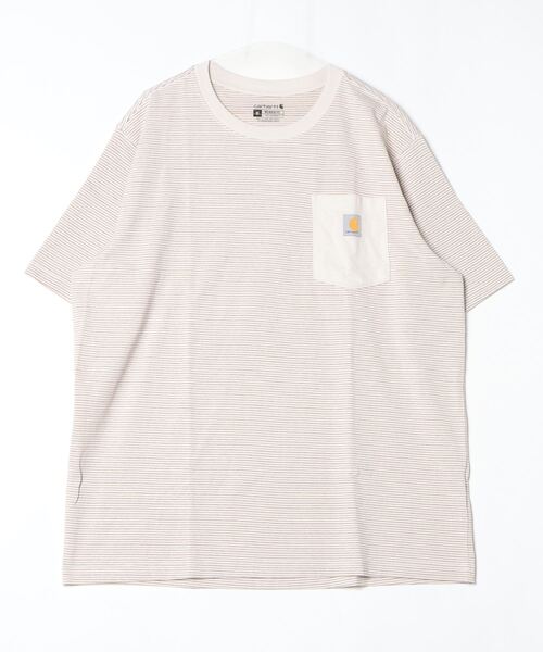 Carhartt(カーハート)の「【carhartt】カーハート Relaxed S/S Pocket Stripe T-shirt リラックス ポケット付き 半袖ストライプ Tシャツ 106145(Tシャツ/カットソー・メンズ・ライトブラウン/ナチュラル/バーガンディー・S/M/L/XL)」の12枚目の写真