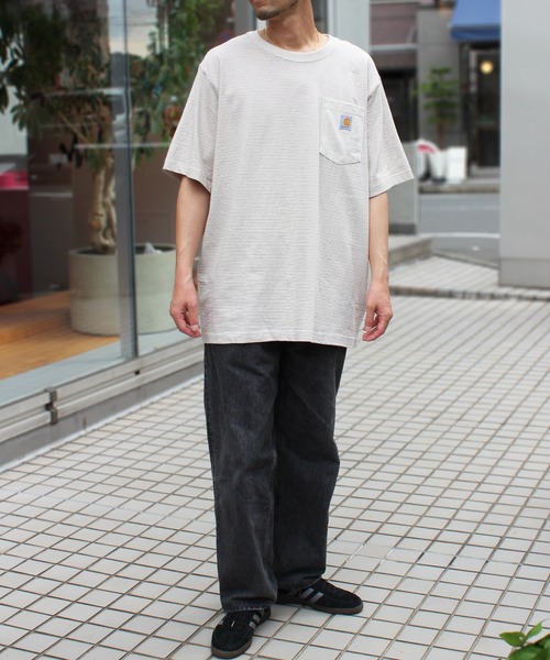 Carhartt(カーハート)の「【carhartt】カーハート Relaxed S/S Pocket Stripe T-shirt リラックス ポケット付き 半袖ストライプ Tシャツ 106145(Tシャツ/カットソー・メンズ・ライトブラウン/ナチュラル/バーガンディー・S/M/L/XL)」の9枚目の写真