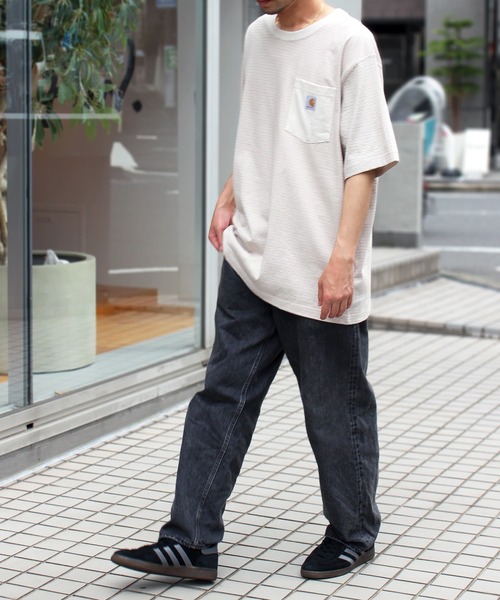 Carhartt(カーハート)の「【carhartt】カーハート Relaxed S/S Pocket Stripe T-shirt リラックス ポケット付き 半袖ストライプ Tシャツ 106145(Tシャツ/カットソー・メンズ・ライトブラウン/ナチュラル/バーガンディー・S/M/L/XL)」の11枚目の写真