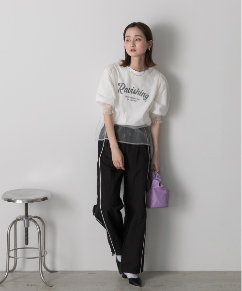 ad thie(アドティエ)の「シャーリング チュールブラウス(シャツ/ブラウス・レディース・ブルー/ブラック/アイボリー/ライトグレー・FREE)」の22枚目の写真