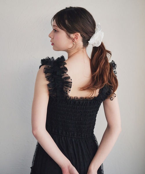 セール】shoulder volume tulle cami onepiece / ショルダー