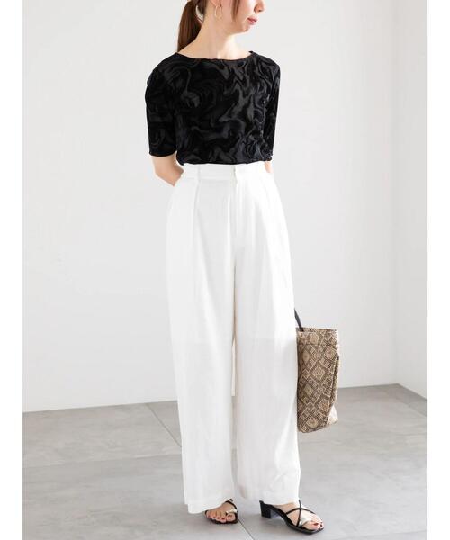 Te chichi（テチチ）の「レーヨンリネンバギーパンツ（その他パンツ・レディース・ベージュ/オフホワイト/ブラック/オリーブ・F）」の6枚目の写真