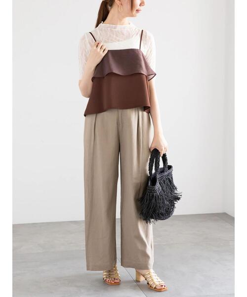 Te chichi（テチチ）の「レーヨンリネンバギーパンツ（その他パンツ・レディース・ベージュ/オフホワイト/ブラック/オリーブ・F）」の7枚目の写真