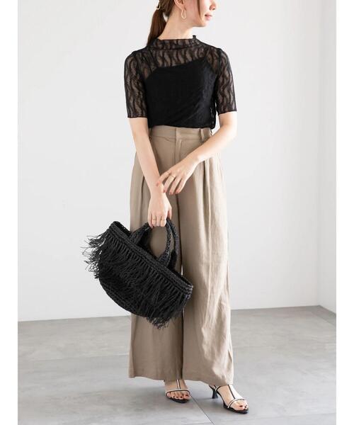 Te chichi（テチチ）の「レーヨンリネンバギーパンツ（その他パンツ・レディース・ベージュ/オフホワイト/ブラック/オリーブ・F）」の9枚目の写真