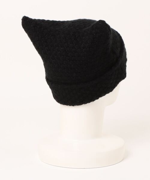 ALTROSE（アルトローズ）の「ニット帽 ねこ 猫耳 ネコミミ（ニットキャップ/ビーニー・レディース・ブラック/ブラック×ホワイト/ピンク/グレー・FREE）」の5枚目の写真