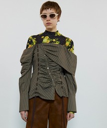 MAISON SPECIAL | 【24AUTUMN PRE-ORDER】Asymmetry Ribbon Off Shoulder Blouse/アシンメトリーリボンオフショルブラウス【MAISON SPECIAL/メゾンスペシャル】(シャツ/ブラウス)