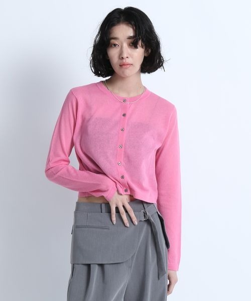 eL（エル）の「【eL】14G Sheer Short Cardigan/137279（カーディガン/ボレロ・レディース・ライトグリーン/ピンク/ブルー・FREE）」の3枚目の写真