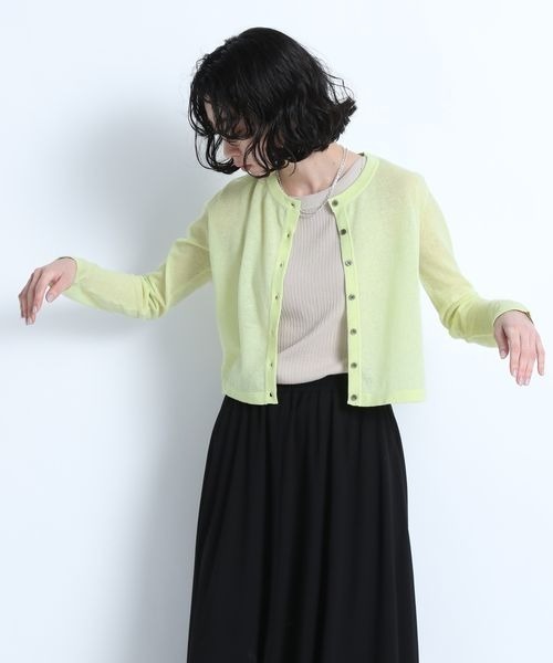 eL（エル）の「【eL】14G Sheer Short Cardigan/137279（カーディガン/ボレロ・レディース・ライトグリーン/ピンク/ブルー・FREE）」の2枚目の写真