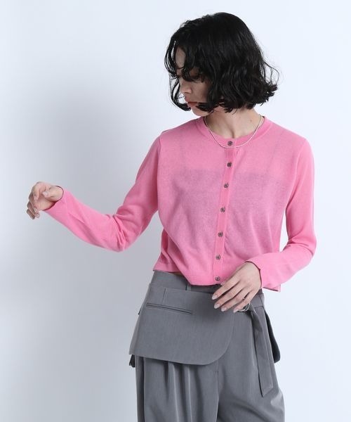 eL（エル）の「【eL】14G Sheer Short Cardigan/137279（カーディガン/ボレロ・レディース・ライトグリーン/ピンク/ブルー・FREE）」の7枚目の写真