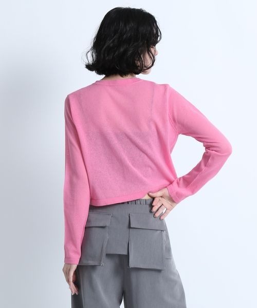 eL（エル）の「【eL】14G Sheer Short Cardigan/137279（カーディガン/ボレロ・レディース・ライトグリーン/ピンク/ブルー・FREE）」の8枚目の写真