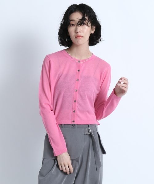 eL（エル）の「【eL】14G Sheer Short Cardigan/137279（カーディガン/ボレロ・レディース・ライトグリーン/ピンク/ブルー・FREE）」の10枚目の写真