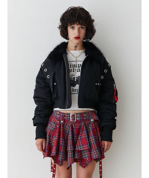 jouetie（ジュエティ）の「マルチスリーブクロップドMA-1（MA-1・レディース・カーキ/ブラック/ピンク・MEDIUM）」の17枚目の写真