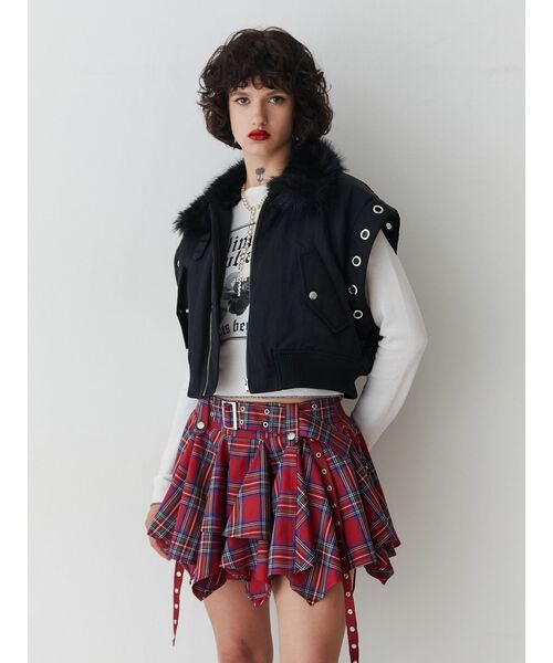 jouetie（ジュエティ）の「マルチスリーブクロップドMA-1（MA-1・レディース・カーキ/ブラック/ピンク・MEDIUM）」の7枚目の写真