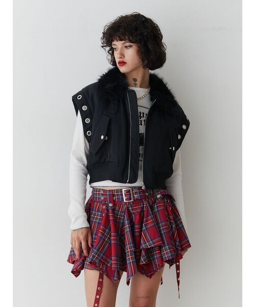 jouetie（ジュエティ）の「マルチスリーブクロップドMA-1（MA-1・レディース・カーキ/ブラック/ピンク・MEDIUM）」の5枚目の写真