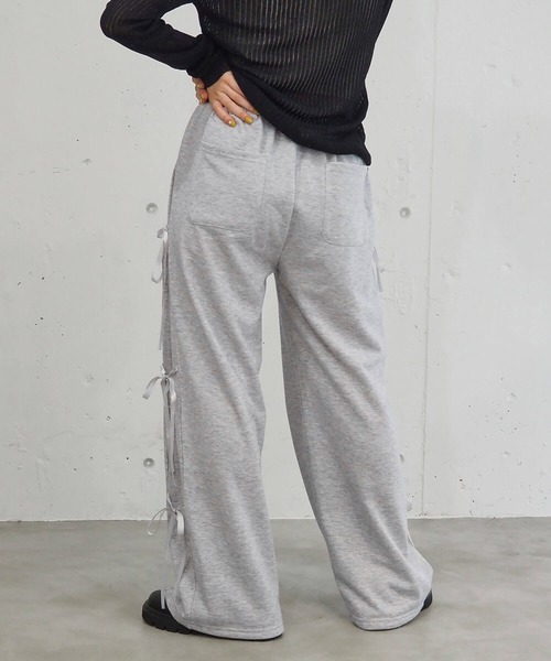 tiptop（ティップトップ）の「サイドリボンスウェットワイドパンツ（スウェットパンツ・レディース・グレー/ブラック・FREE）」の19枚目の写真
