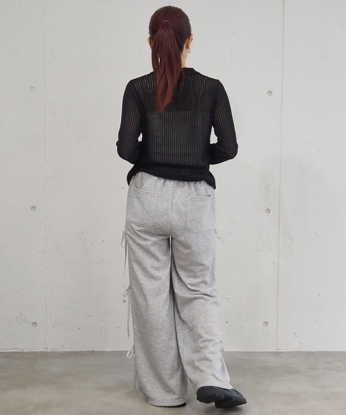 tiptop（ティップトップ）の「サイドリボンスウェットワイドパンツ（スウェットパンツ・レディース・グレー/ブラック・FREE）」の20枚目の写真