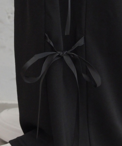 tiptop（ティップトップ）の「サイドリボンスウェットワイドパンツ（スウェットパンツ・レディース・グレー/ブラック・FREE）」の13枚目の写真