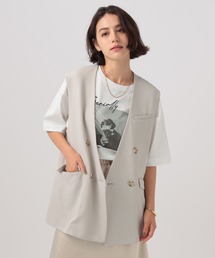 BAYFLOW | [プラスワンで旬顔に]ノーカラーダブルベスト(ベスト)