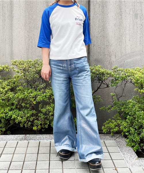 RODEO CROWNS WIDE BOWL(ロデオクラウンズワイドボウル)の「Orion BeerxRCSラグラン5分トップス(Tシャツ/カットソー・レディース・ブラック/ブルー/レッド・MEDIUM/LARGE)」の18枚目の写真