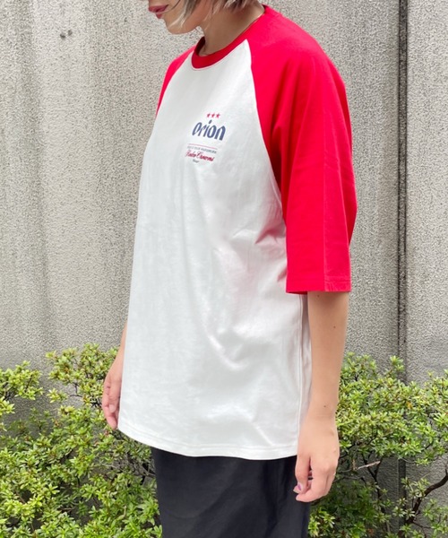 RODEO CROWNS WIDE BOWL(ロデオクラウンズワイドボウル)の「Orion BeerxRCSラグラン5分トップス(Tシャツ/カットソー・レディース・ブラック/ブルー/レッド・MEDIUM/LARGE)」の9枚目の写真