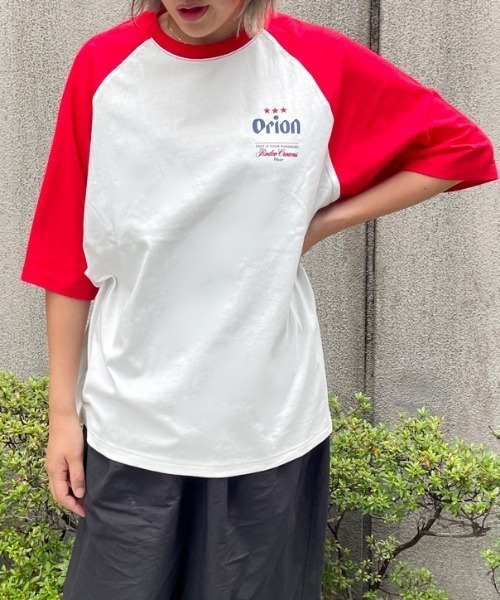 RODEO CROWNS WIDE BOWL(ロデオクラウンズワイドボウル)の「Orion BeerxRCSラグラン5分トップス(Tシャツ/カットソー・レディース・ブラック/ブルー/レッド・MEDIUM/LARGE)」の8枚目の写真