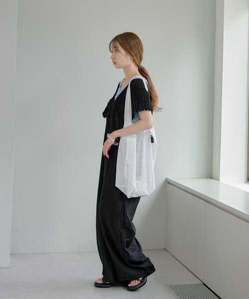 Kastane(カスタネ)の「【A4サイズ/5色展開】メッシュトートバッグ(トートバッグ・レディース・ホワイト/ライトグレー/ブラック/ライトベージュ/サーモンピンク・FREE)」の17枚目の写真