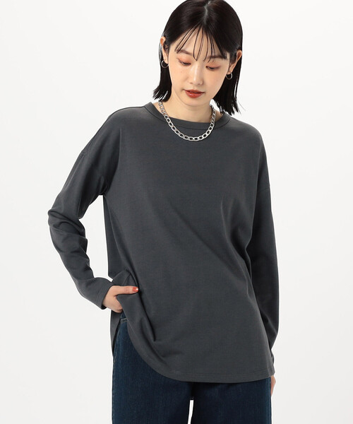 COMME CA ISM（コムサイズム）の「後ろスリット Ｔシャツ　（長袖）（Tシャツ/カットソー・レディース・ホワイト/ブラック/チャコール・LARGE/MEDIUM）」の12枚目の写真