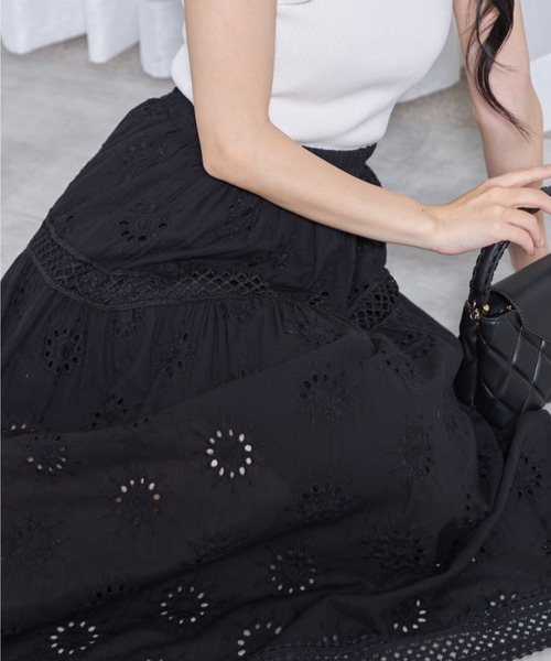 新品タグ付き トッコクローゼット ZOZO限定 カットワークレーススカート tocco closet スカート 「ZOZO限定」カットワークレーススカート