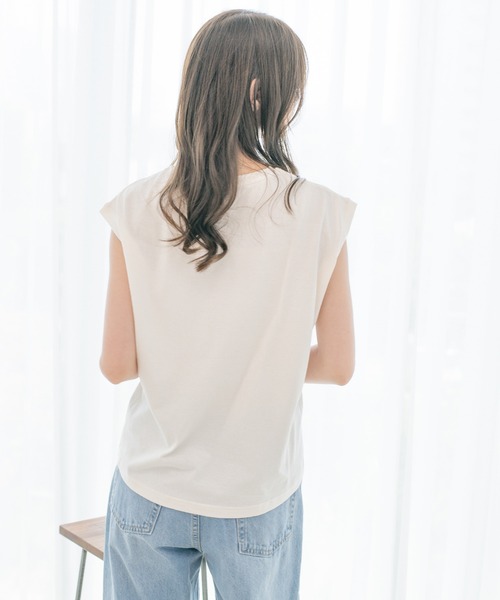 Jayro（ジャイロ）の「コットンカットジョーゼットプルオーバー（Tシャツ/カットソー・レディース・ホワイト系その他/ライトグリーン/ブラック・M）」の16枚目の写真
