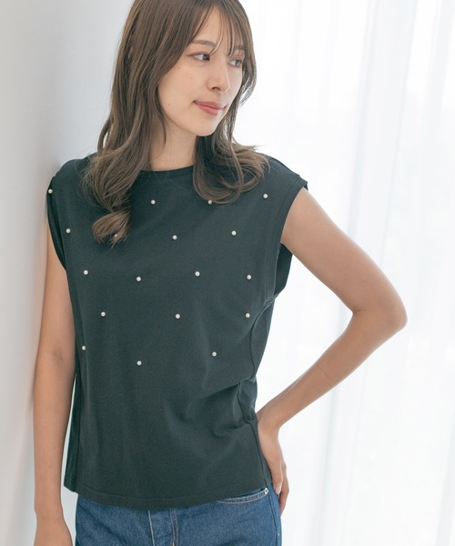 Jayro（ジャイロ）の「コットンカットジョーゼットプルオーバー（Tシャツ/カットソー・レディース・ホワイト系その他/ライトグリーン/ブラック・M）」の18枚目の写真