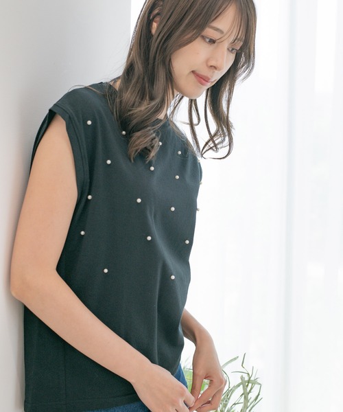 Jayro（ジャイロ）の「コットンカットジョーゼットプルオーバー（Tシャツ/カットソー・レディース・ホワイト系その他/ライトグリーン/ブラック・M）」の19枚目の写真