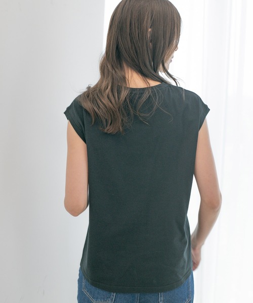 Jayro（ジャイロ）の「コットンカットジョーゼットプルオーバー（Tシャツ/カットソー・レディース・ホワイト系その他/ライトグリーン/ブラック・M）」の20枚目の写真