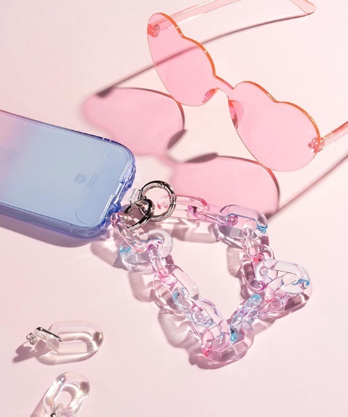 Hamee(ハミィ)の「sorureda! アクリルチェーンハンドストラップ(スマホグッズ・レディース・カラフル/ブルー × パープル/ピンク×イエロー・FREE)」の2枚目の写真