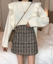 ツイード台形ミニスカート