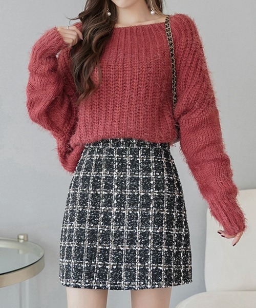 ツイード台形ミニスカート（スカート）｜SEU（エスイーユー）の