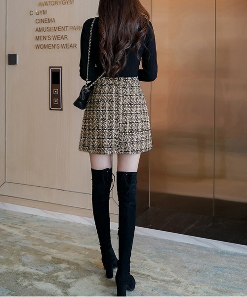 ツイード台形ミニスカート（スカート）｜SEU（エスイーユー）の