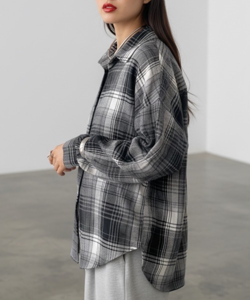 United store（ユナイテッドストア）の「チェックルーズシャツ（シャツ/ブラウス・レディース・オレンジ/イエロー/ピンク/ブラック・FREE）」の5枚目の写真