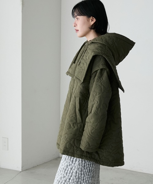 forksy.(フォルクシー)の「【forksy.】マルチウェイ変形デザインキルティングブルゾン(ダウンジャケット/コート・レディース・ブラック/アイボリー/カーキ・FREE)」の15枚目の写真