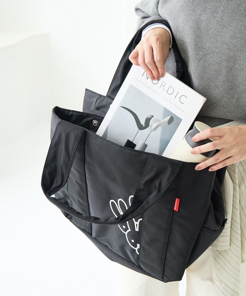 Miffy( ミッフィー)の「miffy ミッフィー トートバッグ ボストンバッグ レディース 大容量 ナイロン かくれんぼミッフィー キャリオン対応 62017(トートバッグ・レディース・ブラック/カーキ/ブラウン/ベージュ/ピンク・FREE)」の17枚目の写真