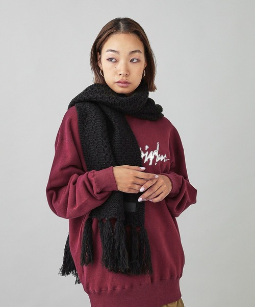 X-girl（エックスガール）の「FRINGE KNIT SCARF（マフラー）」 - WEAR