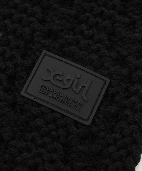 X-girl（エックスガール）の「FRINGE KNIT SCARF（マフラー・レディース・ブラック/オフホワイト・ONE SIZE）」の16枚目の写真