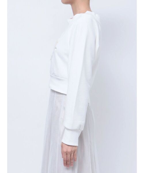 MERCURYDUO（マーキュリーデュオ）の「裏毛ツイードワッペンプルオーバー（スウェット・レディース・オフホワイト/グレー・FREE）」の12枚目の写真