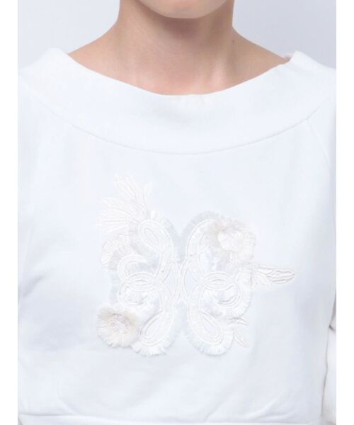 MERCURYDUO（マーキュリーデュオ）の「裏毛ツイードワッペンプルオーバー（スウェット・レディース・オフホワイト/グレー・FREE）」の14枚目の写真