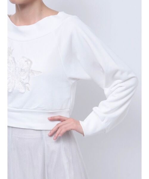 MERCURYDUO（マーキュリーデュオ）の「裏毛ツイードワッペンプルオーバー（スウェット・レディース・オフホワイト/グレー・FREE）」の15枚目の写真