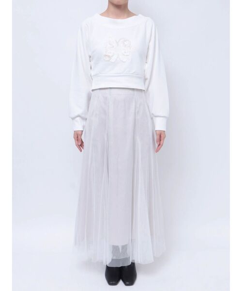 MERCURYDUO（マーキュリーデュオ）の「裏毛ツイードワッペンプルオーバー（スウェット・レディース・オフホワイト/グレー・FREE）」の18枚目の写真