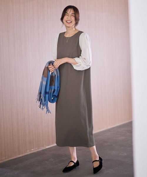 ANY（エニィ）の「コンビネーションワンピース（ワンピース・レディース・ブラック系/黄土色系・F）」の2枚目の写真