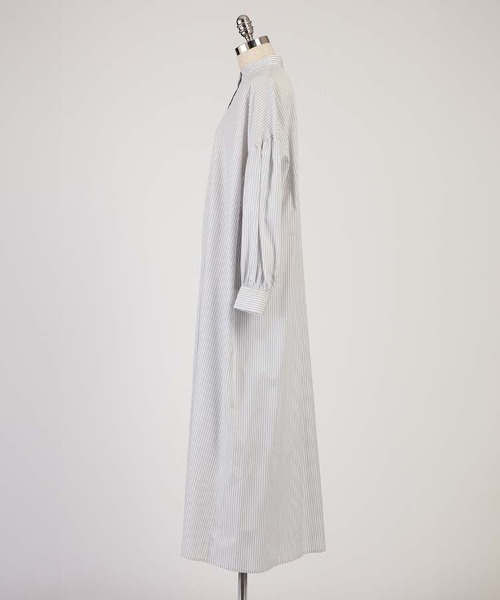 1chaku.（イッチャク）の「ボリューム袖ストライプシャツワンピース（ワンピース・レディース・ライトグレー・マルチサイズ）」の3枚目の写真