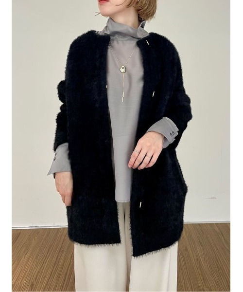 【セール】シャギーニットカーデガン(カーディガン/ボレロ)|cloenc(クロエンス) 【セール】シャギーニットカーデガン(カーディガン/ボレロ)|cloenc(クロエンス)