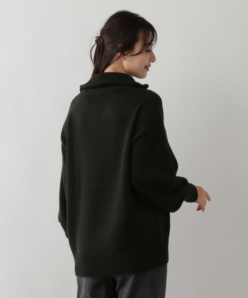 GLOBAL WORK Smile Seed Store（グローバルワーク スマイルシードストア）の「お手入れラクラクハーフジッププルオーバー/116057（ニット/セーター・レディース・アイボリー/ブルー系その他6/ブラック/グレー・X-LARGE/SMALL/MEDIUM/LARGE）」の5枚目の写真